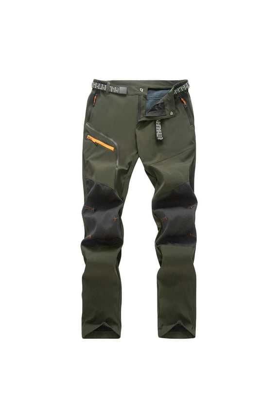 Men's Pants, Mens Fleece Lined Hiking Pants Waterproof Outdoor Snow Ski Fishing Insulasted Softshell Winter Tactical Pant with Pocket