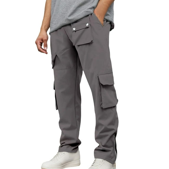 Men's Pants Mens Slacks Casual Work Pants With Cargo Pockets for Outdoor Daily Wear Comfortable Big and Tall Solid Color Trousers In Autumn Seasons