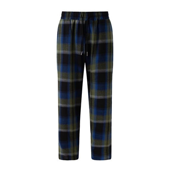 Men's Pants Pajama Pants For Men Comfort Drawstring Plaid Pj Pants Relaxed Fit Comfortable Elastic Flannel Pj Bottoms With Pockets