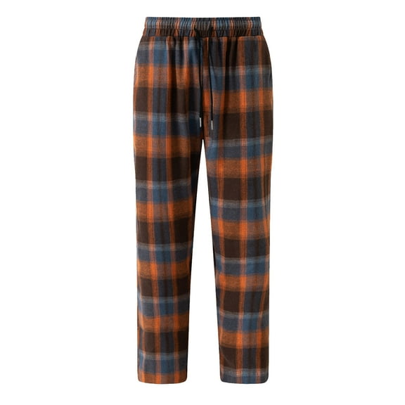 Men's Pants Pajama Pants For Men Comfort Drawstring Plaid Pj Pants Relaxed Fit Comfortable Elastic Flannel Pj Bottoms With Pockets