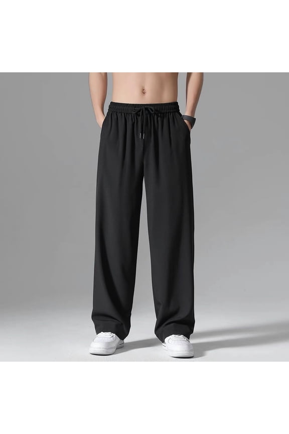 Men's Pants with Pockets Loose Fit Casual Jogging Trousers for Running Workout Training Basketball Warm Men Men's Open Leg Pant with Pockets Outdoor Warm Boy Glitter Stretch Waist Pants Big