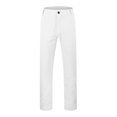 thumbnail image 1 of Men's Pants Solid Color Skinny Slim Fit Business Trousers with Pockets Solid Color Stretchy Mens Dress Slacks White XXL, 1 of 7