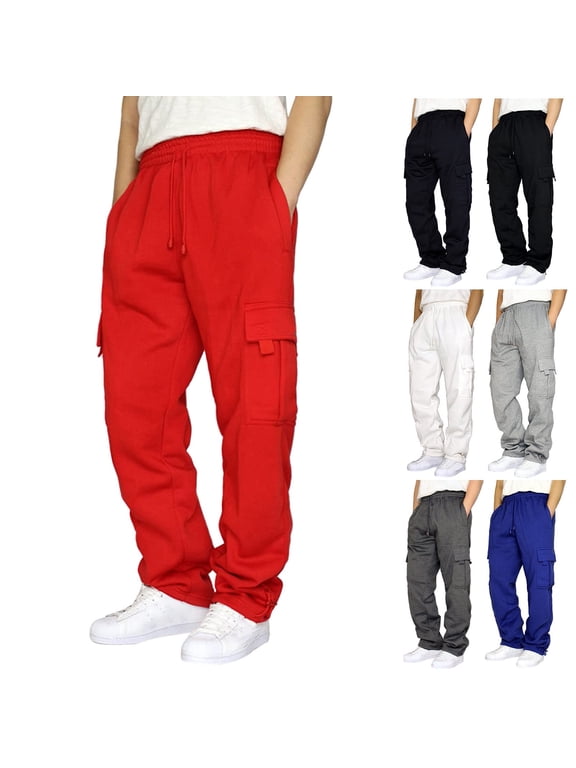 Men's Pants Water Resistant Cargo Pants Lightweight Drawstring Sweatpants Work Pants Outdoor Jogging Trousers With Pockets