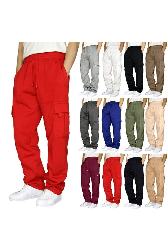 Men's Pants Water Resistant Cargo Pants Lightweight Drawstring Sweatpants Work Pants Outdoor Jogging Trousers With Pockets
