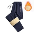 thumbnail image 1 of Men's Pants with Elastic Waistband Men's Winter Fleece Pants Sherpa Lined Sweatpants Active Running Jogger Pant, 1 of 1