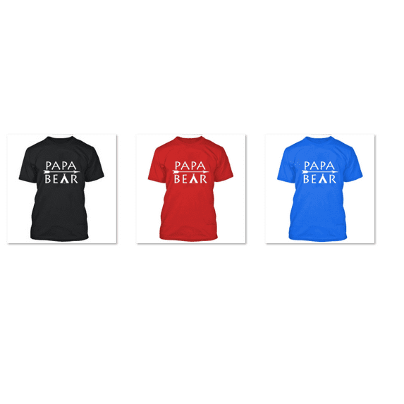 Men's Papa Bear Arrow Printed T-shirt Fathers Day Gift Short Sleeve T-shirt Soft and Comfy Shirt, Lightweight Shirt Black Tee Large