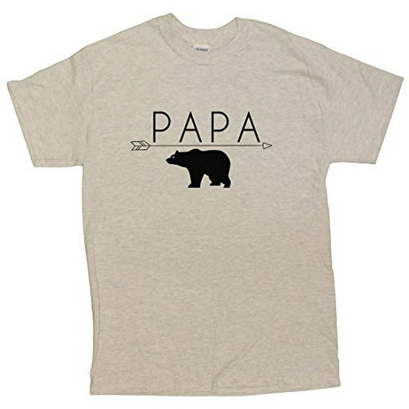 Men's Papa Bear Funny Dad T-Shirt (Ash, XXX-Large)