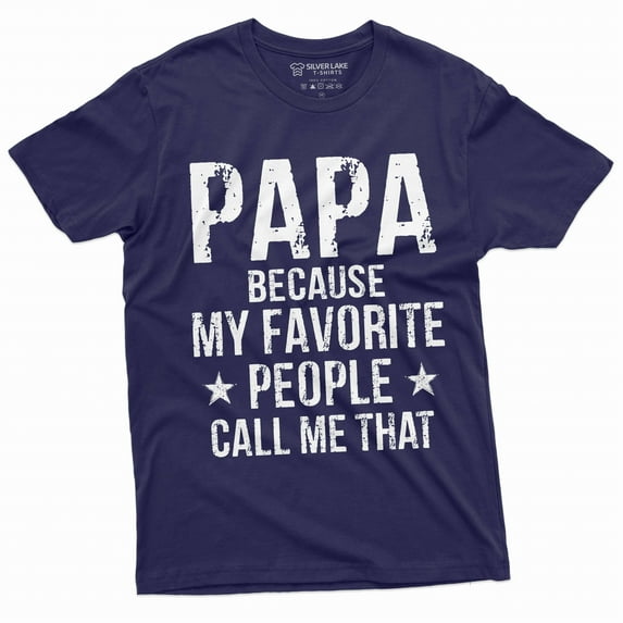 Men's Papa Favorite people T-shirt Grandfather Grandpa Gift Father's day Christmas Tee shirt (XX-Large Navy Blue)