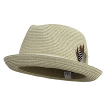 Men's Paper Braid Fedora Hat - Sand Heather XL