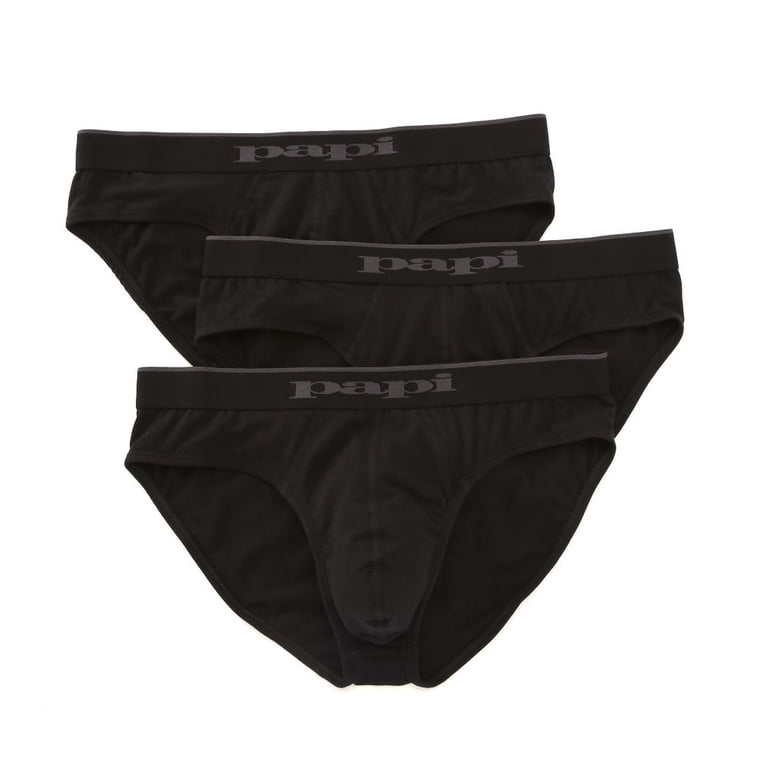Papi Men's Essentials Cotton Stretch Low Rise Briefs - 3 Pack