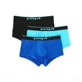 thumbnail image 1 of papi Stylish Brazilian Solid and Print Trunks (3-Pack of Men's Underwear), Black/Cobalt/Blue, Small, 1 of 4