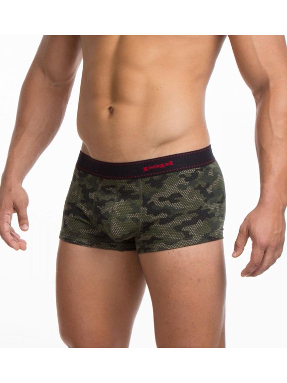 Men's Papi 980518 Force of Nature Camo Brazilian Trunk (Olive Green S)