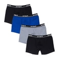 thumbnail image 1 of Men's Papi 990001 Repeat Logo Cotton Stretch Boxer Briefs - 4 Pack (Black/Blue/Light Grey M), 1 of 10