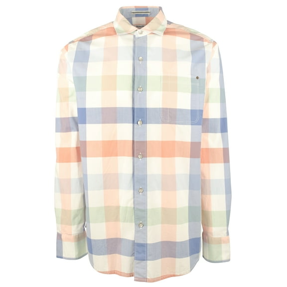 Men's Paradise Poplin Check Long Sleeve Shirt-C-Small