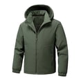 thumbnail image 1 of Men's Parka Jacket Insulatedd Warm Puffer Long Sleeve Down Jacket Winter Coat with Detachable Hood Black L, 1 of 3