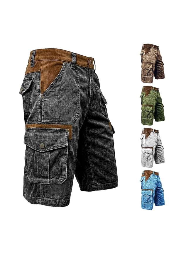 Men's Patchwork Casual Work Pants, Trousers, Lightweight Straight Leg with Zipper Side Pockets, Quick Dry, Breathable, for Hiking, Daily Wear, Summer | AESTIVO,Coffee M