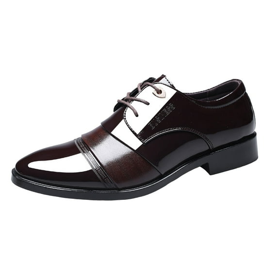 Men's Patent Leather Business Shoes Slip On Dress Loafers Classic Pointed Toe Formal Tuxedo Shoes