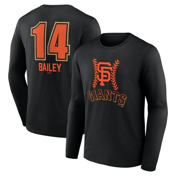 Men's Patrick Bailey Black San Francisco Giants Name & Number Fastball Long Sleeve T-Shirt