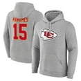 thumbnail image 1 of Men's Patrick Mahomes Gray Kansas City Chiefs Icon Player Name & Number Pullover Hoodie, 1 of 3