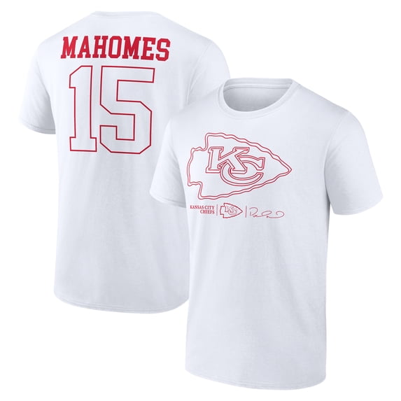 Men's Patrick Mahomes White Kansas City Chiefs Tonal Name & Number T-Shirt