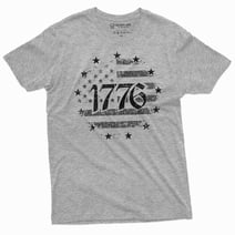 Men's Patriotic 1776 Independence day USA Flag T-shirt 4th of July US Birthday Shirt