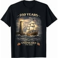 thumbnail image 1 of Men's Patriotic 250 Years Unsinkable America Lighthouse Ship T-Shirt, 1 of 6