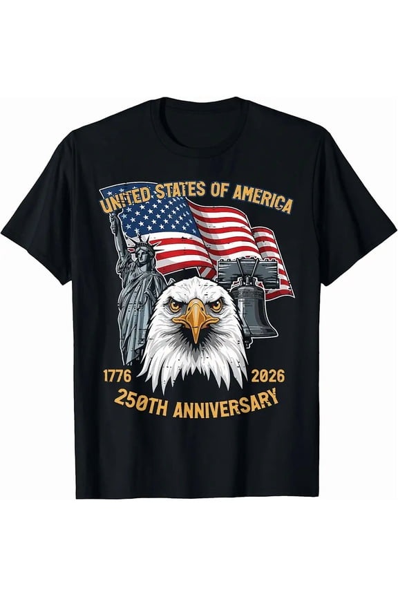Men's Patriotic 250th Anniversary American Eagle T-Shirt