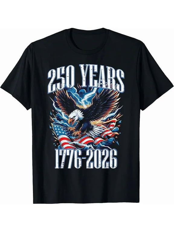 Men's Patriotic American Eagle 250 Years 1776-2026 T-Shirt