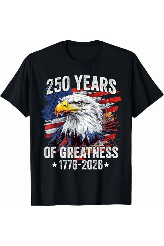 Men's Patriotic American Eagle 250 Years 1776-2026 T-Shirt