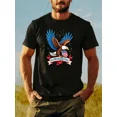 thumbnail image 1 of Men's Patriotic American Eagle Graphic T-Shirt, Celebrating 250 Years USA Pride Short Sleeve Tee, 1 of 6