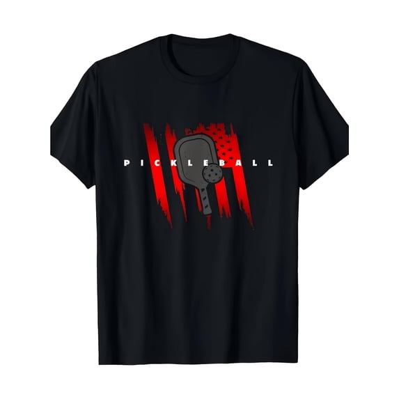 Men's Patriotic American Flag Pickleball Graphic T-Shirt