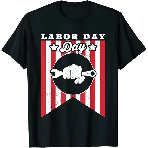 Men's Patriotic American Labor Day Graphic T-Shirt