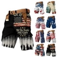 thumbnail image 1 of Men's Patriotic Cargo Shorts With In God We Trust And Cross Print Featuring Statue Of Liberty Graphic And American Flag Pattern White XL, 1 of 5
