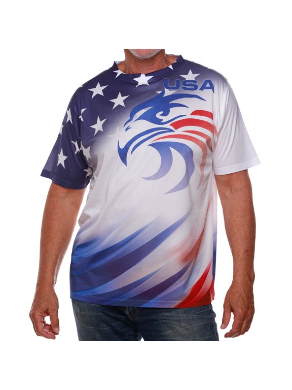 Men's Patriotic Eagle USA Quick Dry American Flag 4th of July Quick Dry T-Shirt