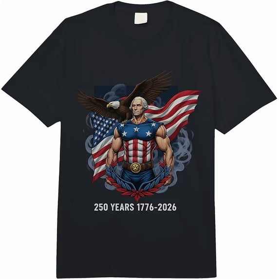 Men's Patriotic George Washington 250 Years Celebration T-Shirt