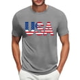 thumbnail image 1 of Men's Patriotic Graphic Crewneck Sweatshirt, Soft Fleece Lining with Independence Day Theme for Casual Lounging ,Gray L, 1 of 5