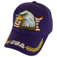 thumbnail image 1 of Men's Patriotic Large Eagle USA Adjustable Baseball Cap (Purple), 1 of 3
