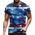 thumbnail image 1 of Men's Patriotic Pocket Detail T-Shirt, V-Neck Short Sleeve Shirt with Independence Day Theme ,Blue L, 1 of 5
