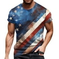 thumbnail image 1 of Men's Patriotic Pocket Detail T-Shirt, V-Neck Short Sleeve Shirt with Independence Day Theme ,Dark Blue S, 1 of 5