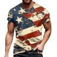 thumbnail image 1 of Men's Patriotic Pocket Detail T-Shirt, V-Neck Short Sleeve Shirt with Independence Day Theme ,Khaki 2XL, 1 of 5