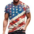 thumbnail image 1 of Men's Patriotic Pocket Detail T-Shirt, V-Neck Short Sleeve Shirt with Independence Day Theme ,White 2XL, 1 of 5