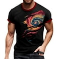 thumbnail image 1 of Men's Patriotic Print V-Neck T-Shirt, Short Sleeve Top with Chest Pocket for Workwear and Weekend Style ,Black L, 1 of 5