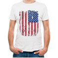 thumbnail image 1 of Men's Patriotic Shirt - Distressed USA Flag Tshirt - America T-Shirt - Cotton Blend Fabric - Crew Neck and Short Sleeve Design - 4th of July Clothing - Independence Day Shirt - XXX-Large T-Shirt, 1 of 8