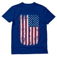 thumbnail image 1 of Men's Patriotic Shirt - Distressed USA Flag Tshirt - America T-Shirt - Cotton Blend Fabric - Crew Neck and Short Sleeve Design - 4th of July Clothing - Independence Day Shirt - XX-Large Blue, 1 of 8