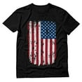 thumbnail image 1 of Men's Patriotic Shirt - Distressed USA Flag Tshirt - America T-Shirt - Cotton Blend Fabric - Crew Neck and Short Sleeve Design - 4th of July Clothing - Independence Day Shirt - Medium Black, 1 of 8