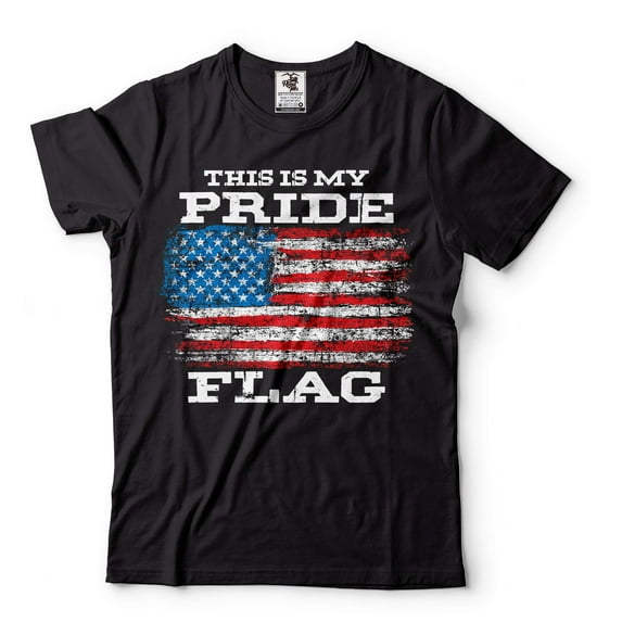 Men's Patriotic Shirt This Is My Pride Flag Shirt US Flag Tee Shirt American Gifts (5X-Large Black)