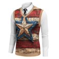 thumbnail image 1 of Men's Patriotic Star-Patterned Sleeveless Sweater Vest Red White And Blue Knit V-Neck Tank Top, 1 of 5