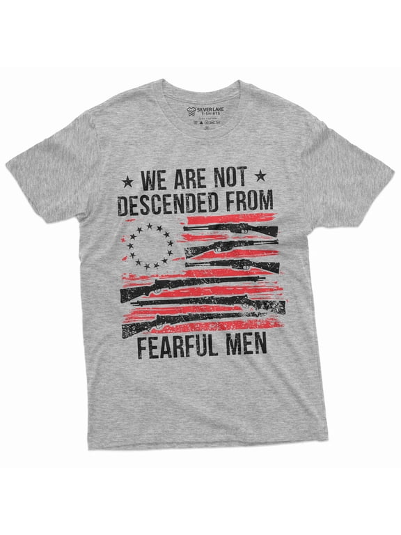 Men's Patriotic USA T-shirt inspirational courageous US history 4th of July Patriotic tee shirt (Small Grey)