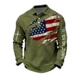 thumbnail image 1 of Men's Patriots Shirts We the People 250th Anniversary Polo Shirts Waffle Long Sleeve Independence Day Shirt American Flag Big and Tall Patriots Sweatshirts Army Green 4XL, 1 of 3