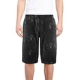 thumbnail image 1 of Men's Patterned Casual Drawstring Cotton Blend Soft Fleece Athletic Shorts (Black, XL), 1 of 3